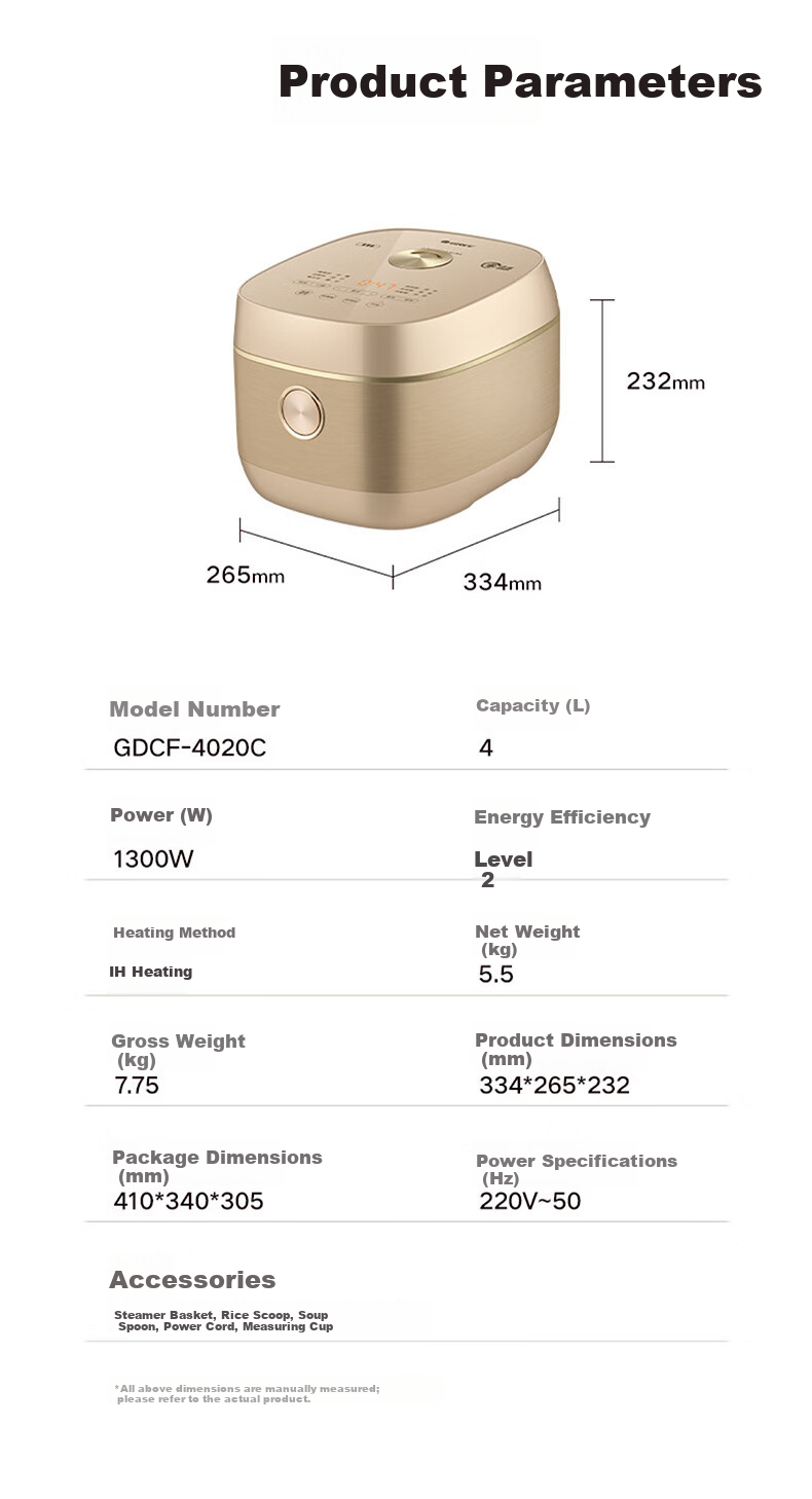 GREE 4-5 Person Rice Cooker 4L IH Heating 316L Stainless Steel Inner Pot Non-Coated Smart Steaming and Cooking Multi-Function Rice Cooker for Home Use - Sprouted Porridge 10