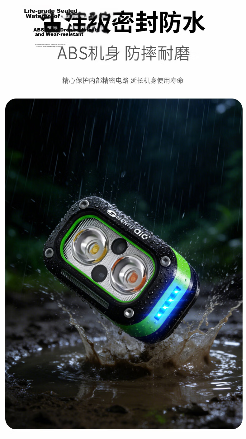 AIC Induction Headlamp Super Bright Rechargeable Head-Worn LED Outdoor Mining Long Battery Life 16