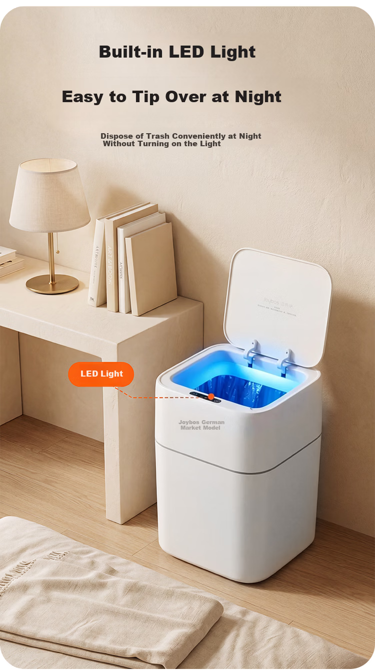 Jiabangshou Smart Sensor Trash Can 9.3L Large Covered Household Living Room Bedroom Kitchen Bathroom Office 7