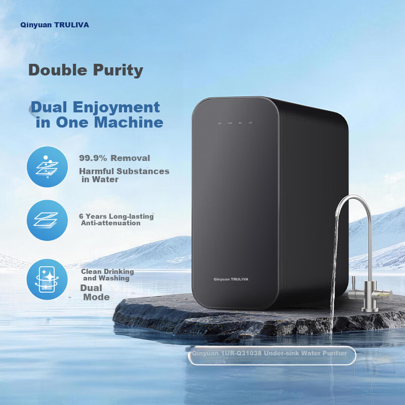 Qinyuan Twin-Core Dual Outlet Wastewater-Free 1000G RO Household Water Purifier Pipeline Machine 6-Year Long-Lasting RO Drinking Water System Baby Safe Direct Drinking Replacement Subsidy