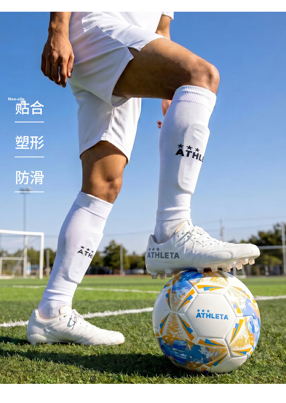 ATHLETA Soccer Shin Guard Sleeve Unisex Summer Over-the-Knee Sun Protection Compression Anti-Slip Quick-Dry Calf Sleeve 3