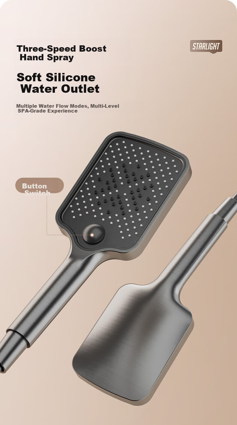 Jingshi Weideng Shower Faucet Set Bathroom Shower Head Pressurized Smart Gun Gray Integrated Shower Kit KWL 12