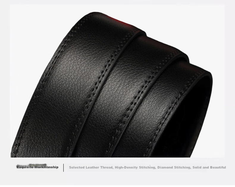 JIFANPAUL Genuine Leather Men's Automatic Buckle Cowhide Belt Casual Versatile 110cm Practical Birthday Gift for Dad 15