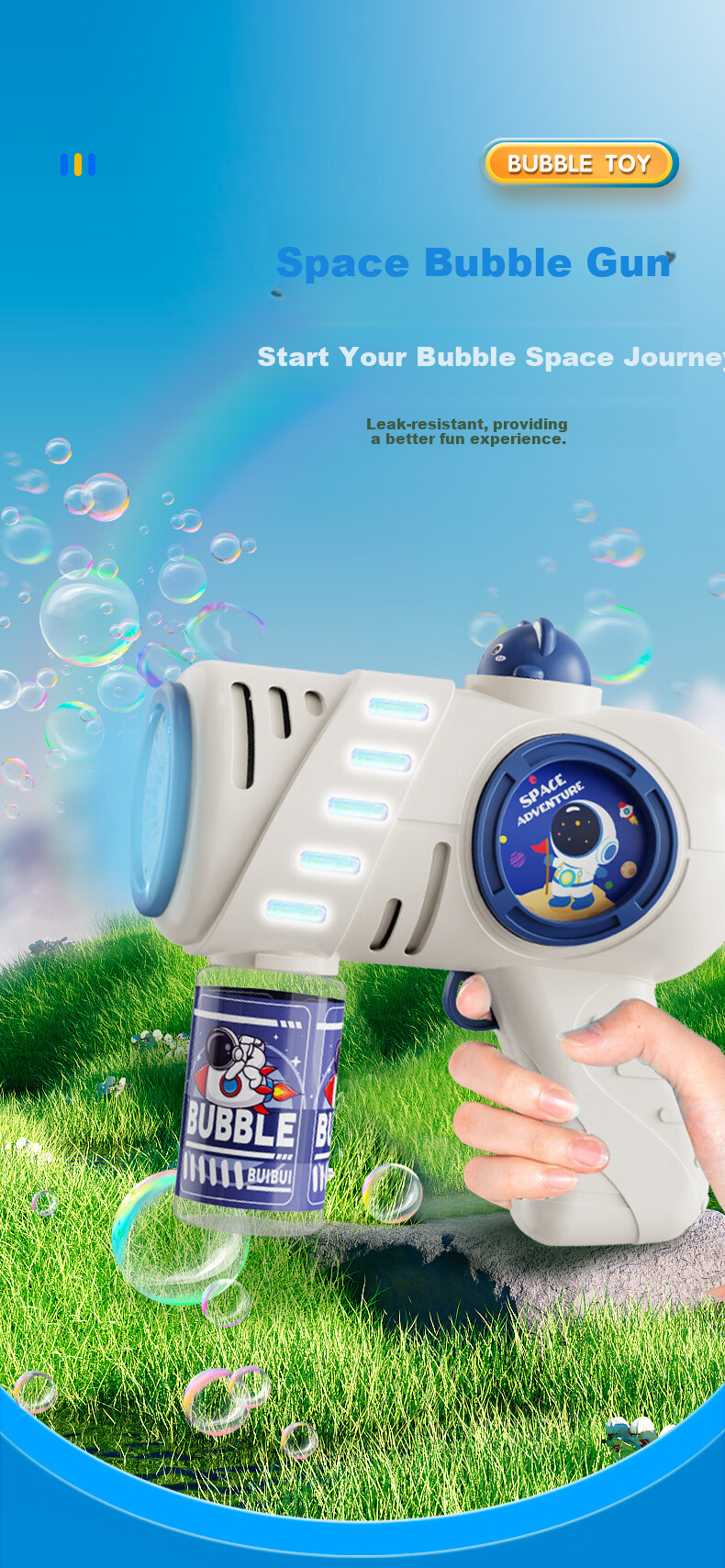 COOKSS Kids Bubble Blower Handheld Automatic Electric Bubble Gun Toy 2026 New Boys Girls Birthday Gift 1