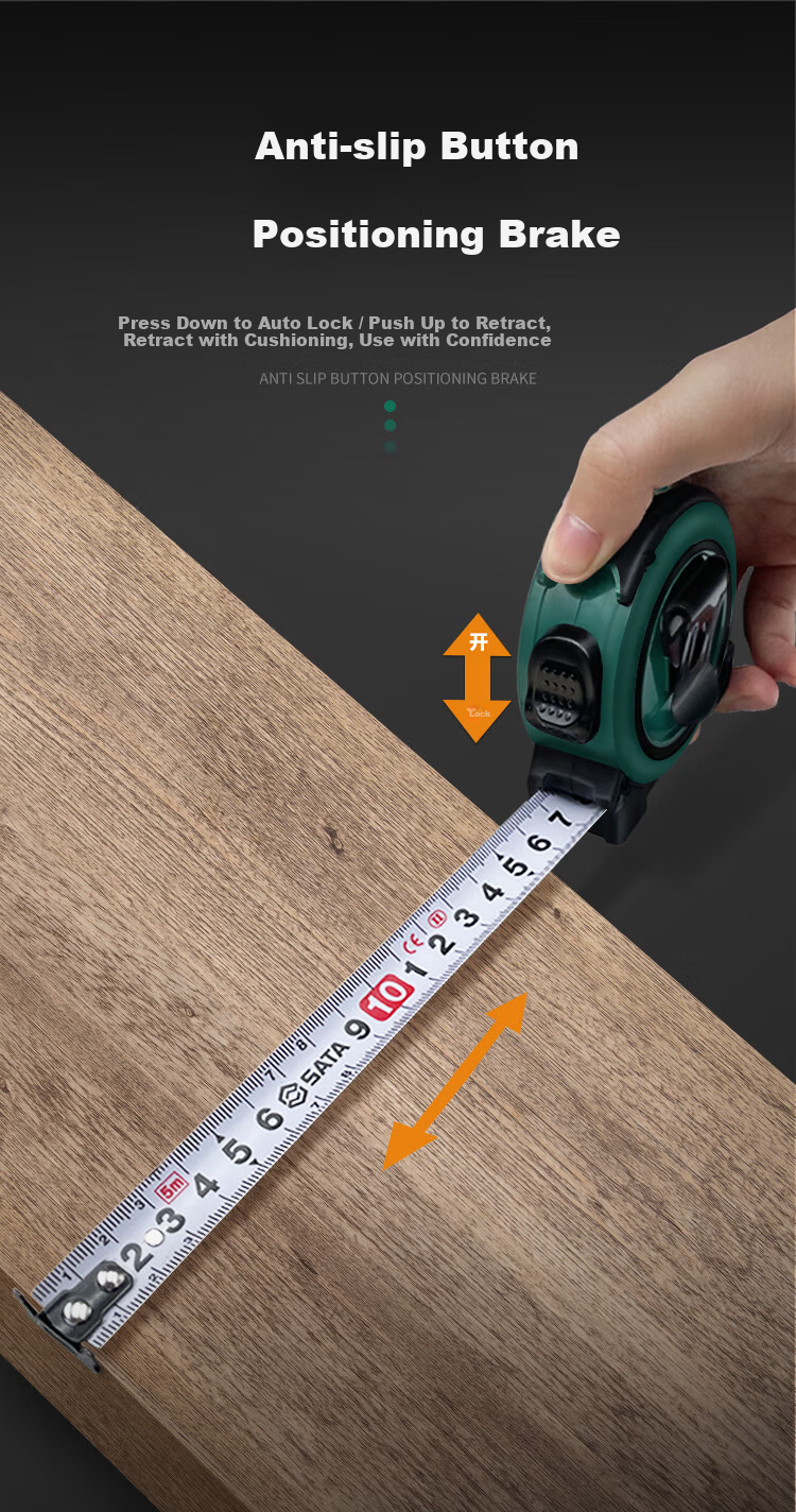 SATA 91333A Kaifeng Series Rubber-Coated Steel Tape Measure, 3.5M X 16MM, Double-Sided Measuring Tape with Rubber Coating And Locking Mechanism 9