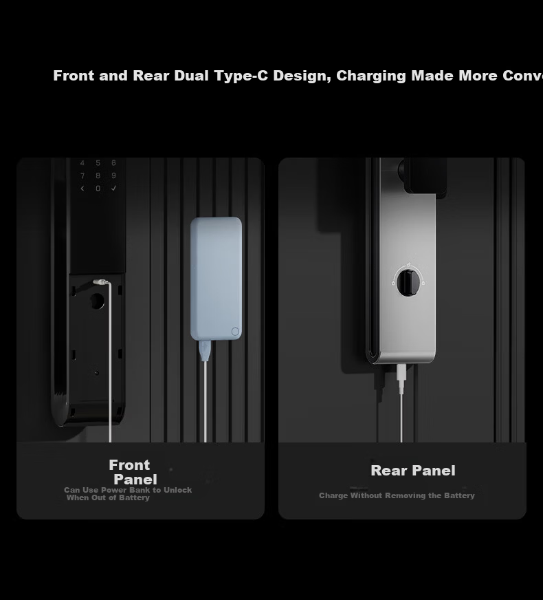 DESMAN Smart Door Lock 3D Facial Recognition Visual Peephole Large Screen Fingerprint Password Xiaodi U3F 19