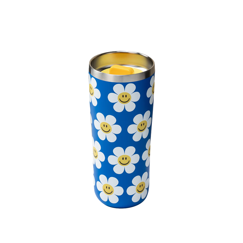 GLASSLOCK & wigglewiggle Collaboration Insulated Button-Operated Coffee Mug 480ml - High-Value Gift Thermal Cup