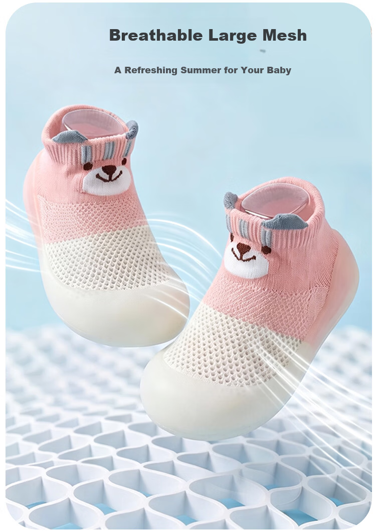 9i9 Baby Toddler Walking Shoes Floor Socks Children's Socks Summer Indoor Outdoor Soft Sole Early Education Shoes B139 Yellow Size 26/27 5
