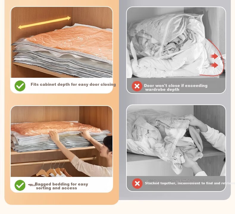 Onto Vacuum Compression Storage Bag for Quilts Clothes Down Jackets Sealed No-Pump Organizer Bag 3