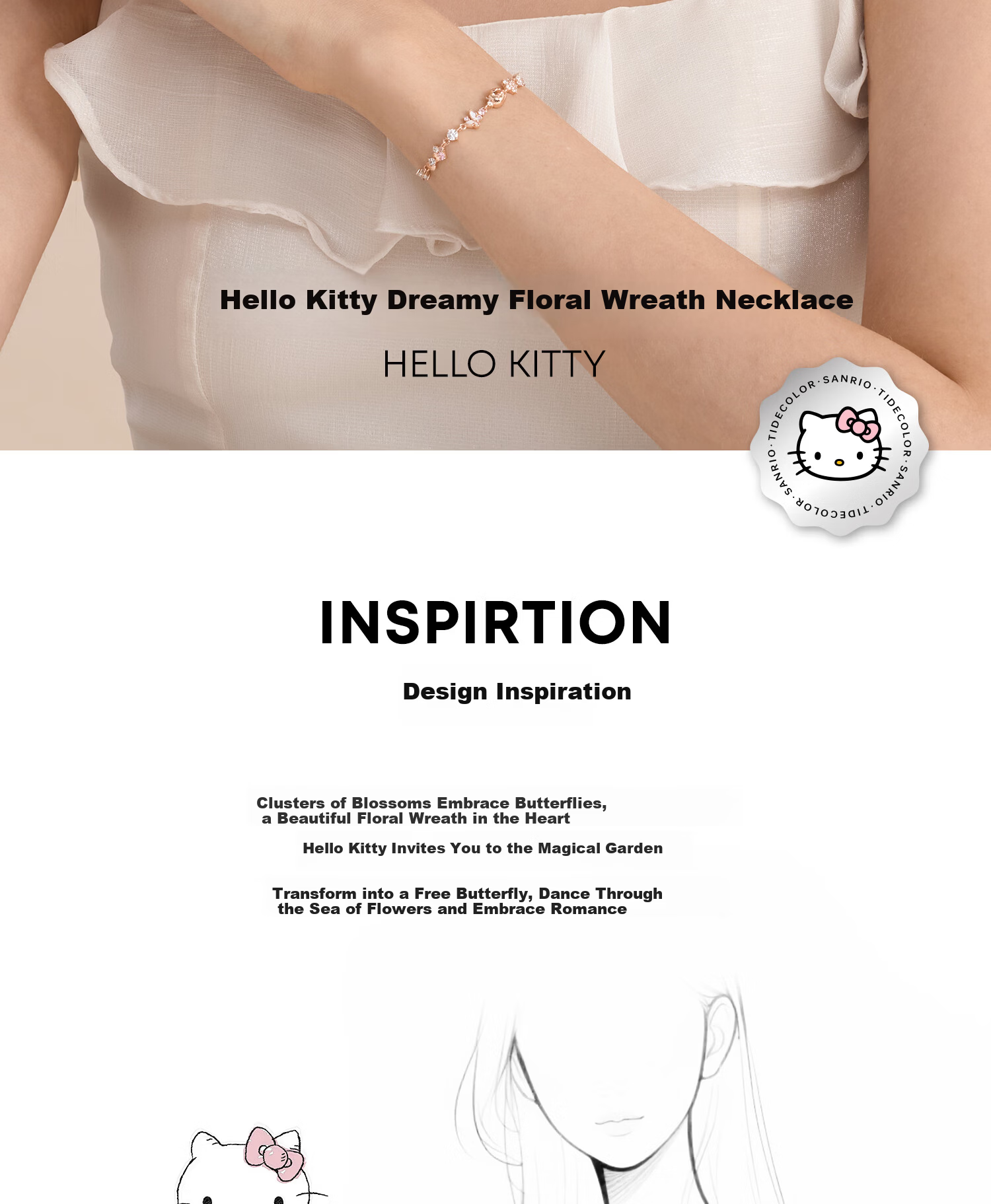 SANRIO Hello Kitty 925 Sterling Silver Necklace for Women Premium Birthday Gift 3223 3