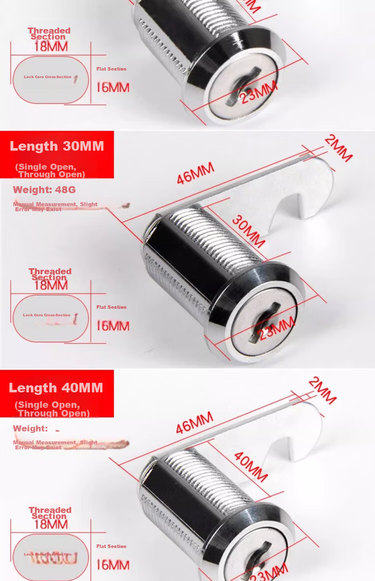 Shouli Office Desk Drawer Lock Storage Cabinet Wardrobe File Cabinet Lock Durable Anti-theft 25mm Length [Single Lock] 2 Pieces 7