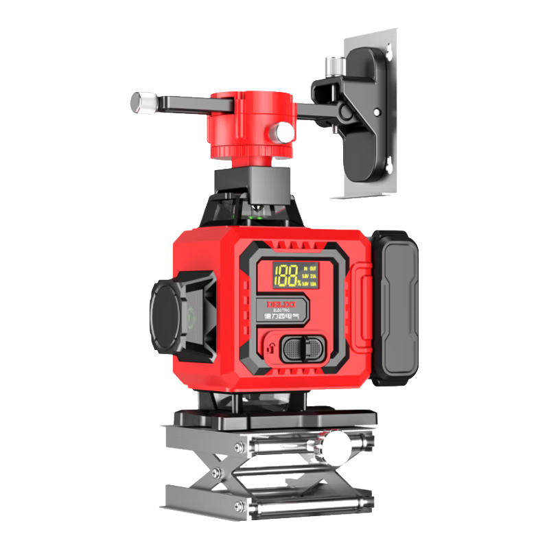 Delixi Electric Green Light 12-Line Infrared Level Laser Double Power High Precision Strong Light Fine Line Auto Leveling Laser for Outdoor Construction Site