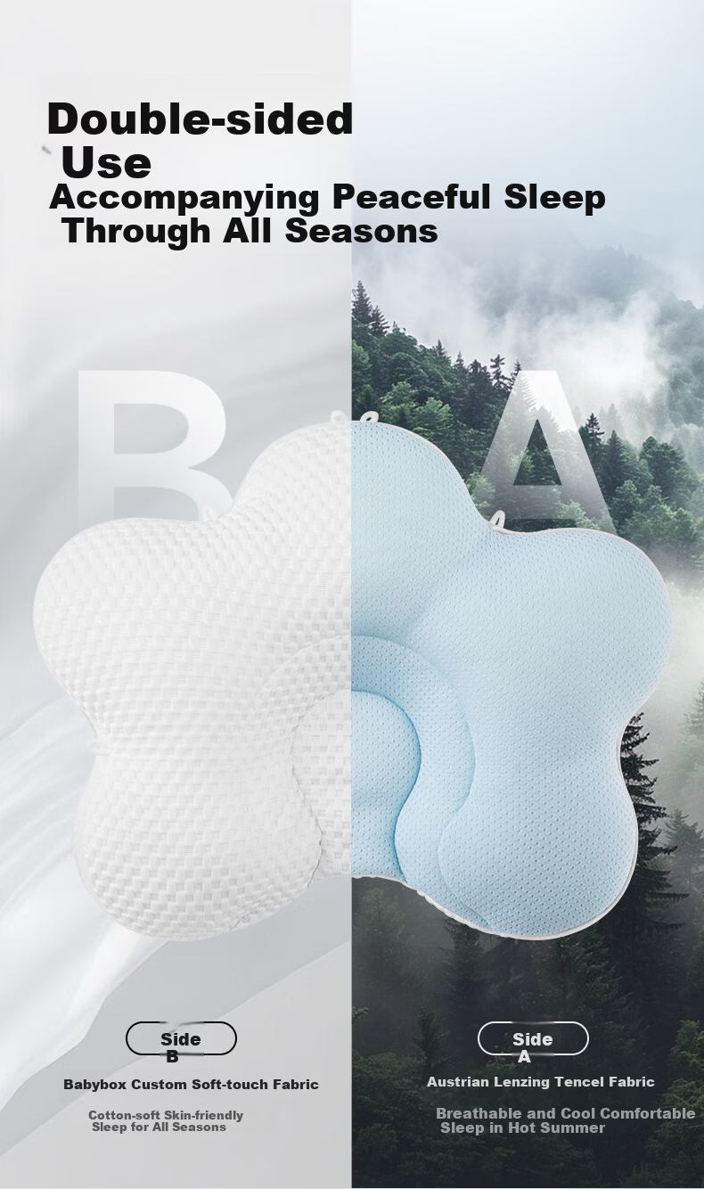Babybox Infant Shaping Pillow 0-6 Months Round Head Sleep Correction Baby Pillow 0-1 Year Antibacterial Version 10