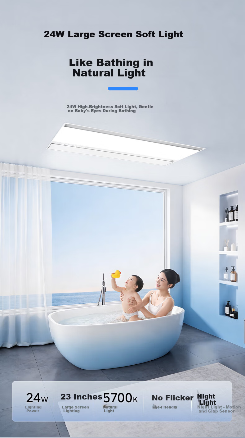 Midea JD Smart Bath Heater with Warm Air, Lighting, Ventilation, Integrated Bathroom Heater AI Human Sensor Sense X1 9