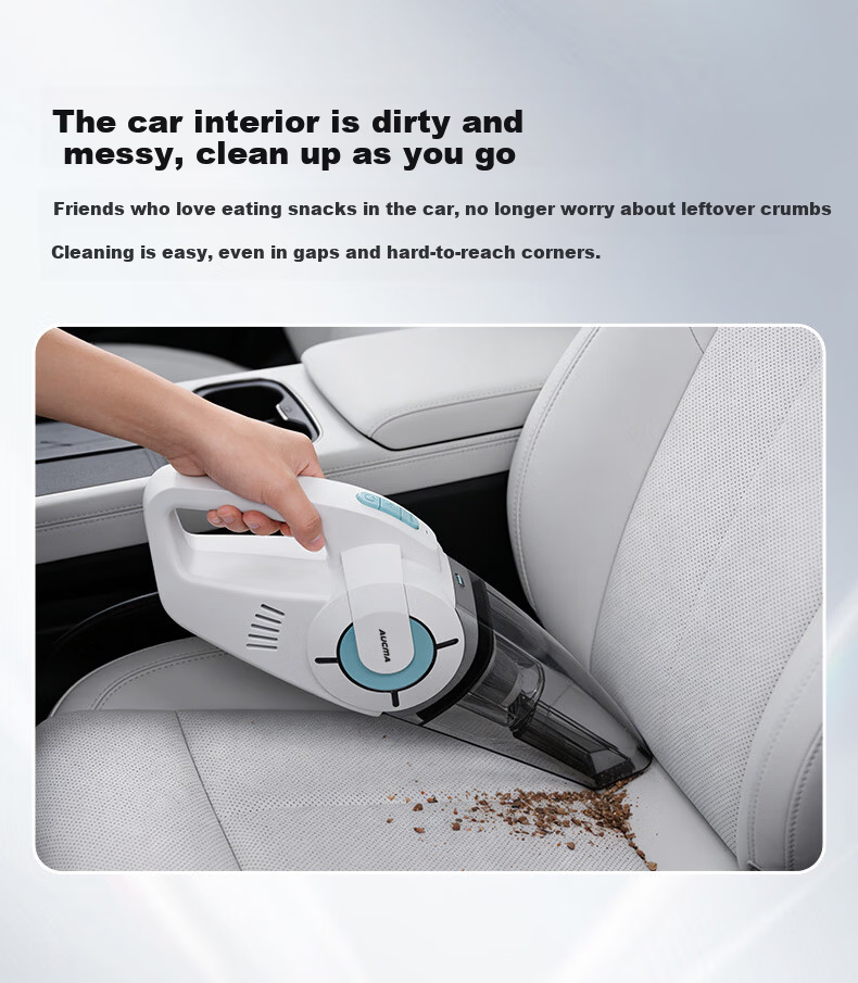 Aucma Car Vacuum Cleaner 600ml Dustbin Wireless Handheld High Suction Portable Mini Multi-functional Nozzle Powerful Dust Removal for Car Home Desktop Keyboard Cleaning 6