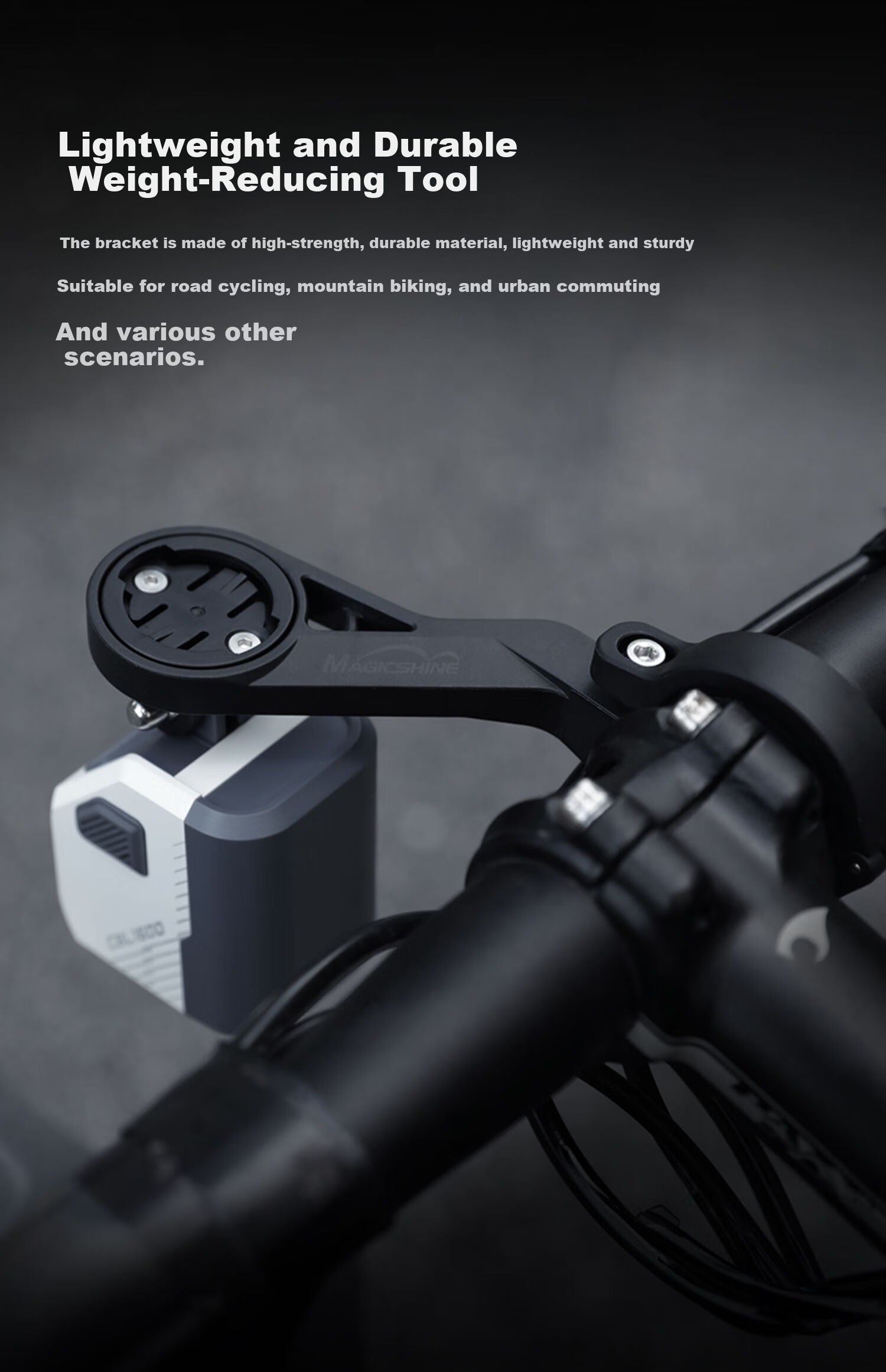 MAGICSHINE Integrated Extension Mount for Bicycle Light, Handlebar Mount for Cycling Computer and Sports Camera Attachment Accessories 3