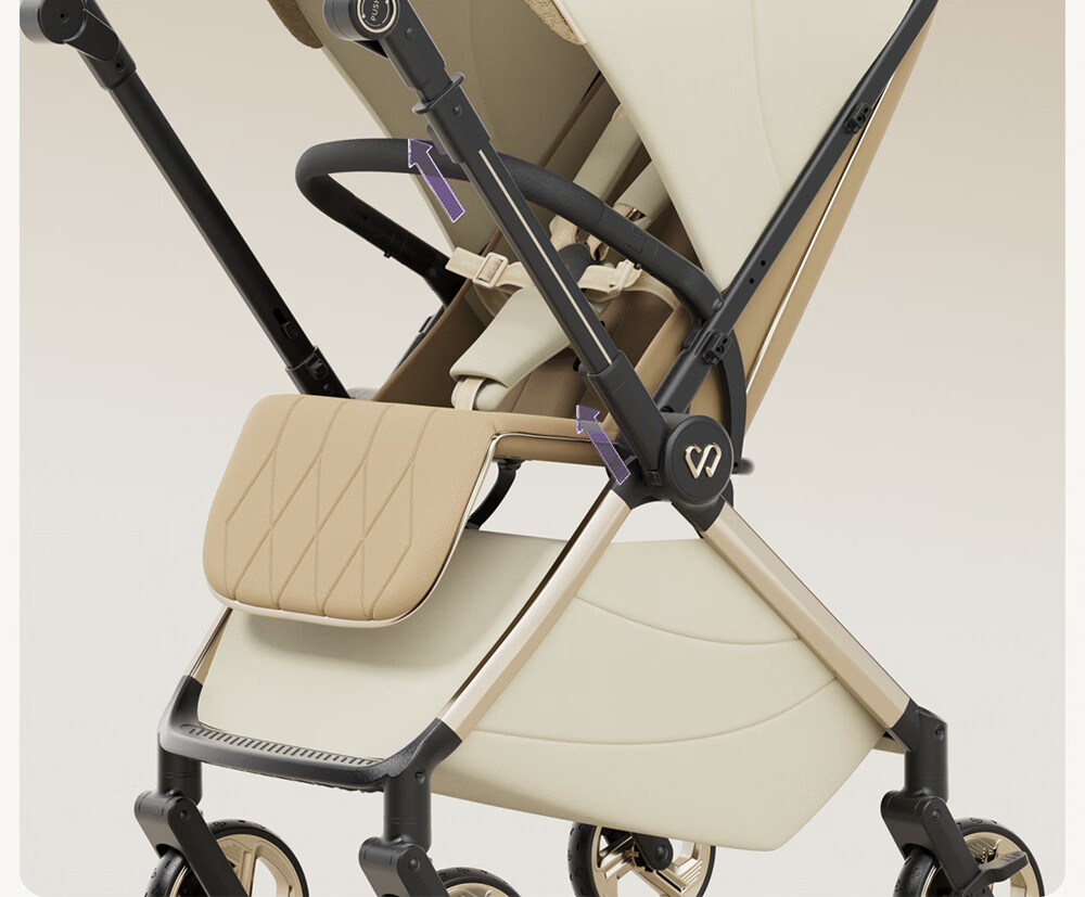 Welebao Baby Stroller Reversible Seat Recline 0-3 Years Lightweight Shockproof One-Key Folding High Landscape 33