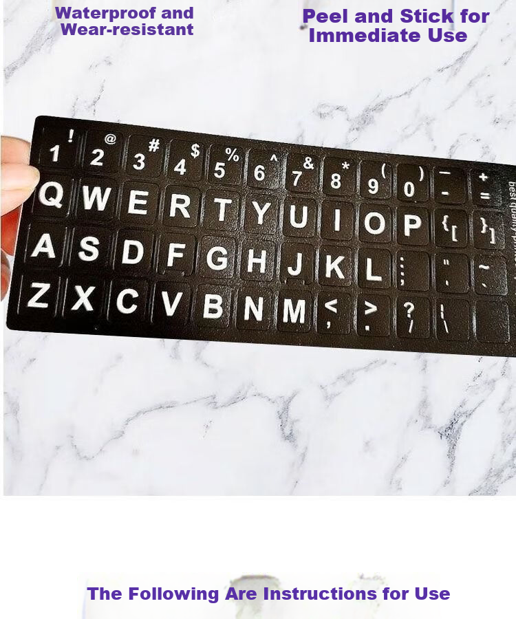 GOTOVAN Keyboard Sticker Keycap Letter Stickers Laptop Desktop Computer Protective Label Single English Repair Non-Fading Keycap Sticker 5