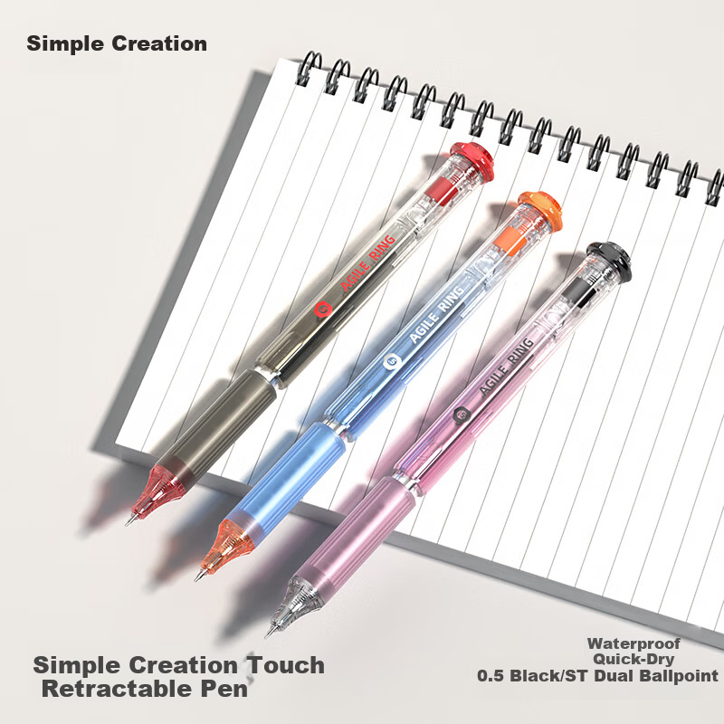 Jianchuang Touch Pen Linghuan Series Black Technology Lifting Gel Pen 0.5mm Dual Ball ST Quick-Dry Smooth Black Ink High-Value Student Exam Office Signature Pen JC1002A