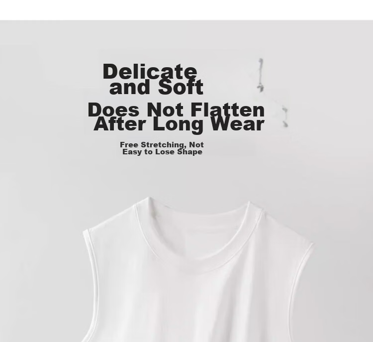 Langsha Pure Cotton Men's Vest Summer Outdoor Sports Casual Couple White T-Shirt Loose Trendy Sleeveless Shirt 12