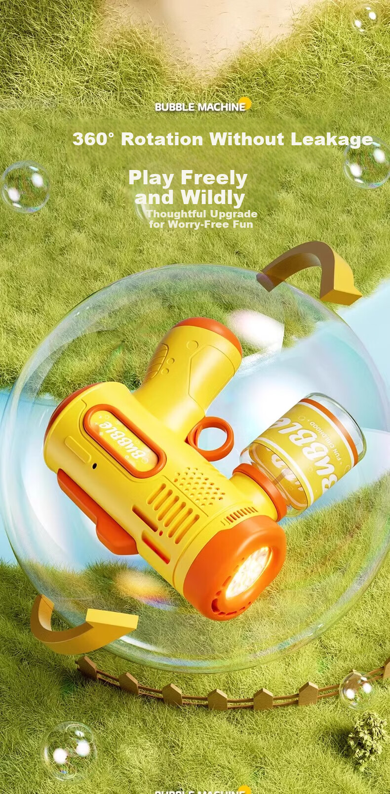 Guou Children's Multi-Hole Bubble Machine Bubble Gun Toy Small Steel Cannon Fully Automatic Electric Leak-Proof Children's Day Gift 3