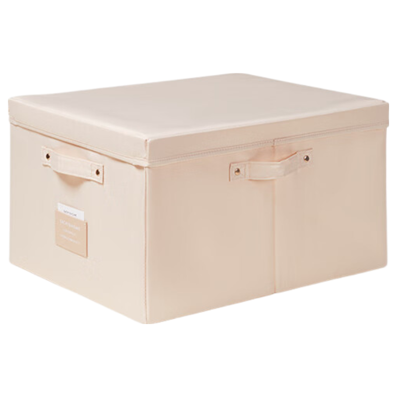 EACHY Fabric Storage Box for Clothes, Foldable Wardrobe Organizer for Bedding And Garments, 40L Almond Color