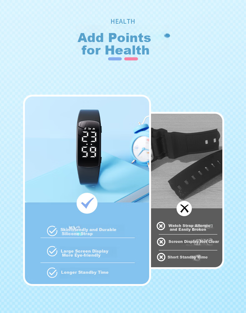 Koshi Student Sports Wristband Watch for Boys with Vibration Alarm Smart Waterproof Swimming Electronic Watch for High School and Middle School Students 9