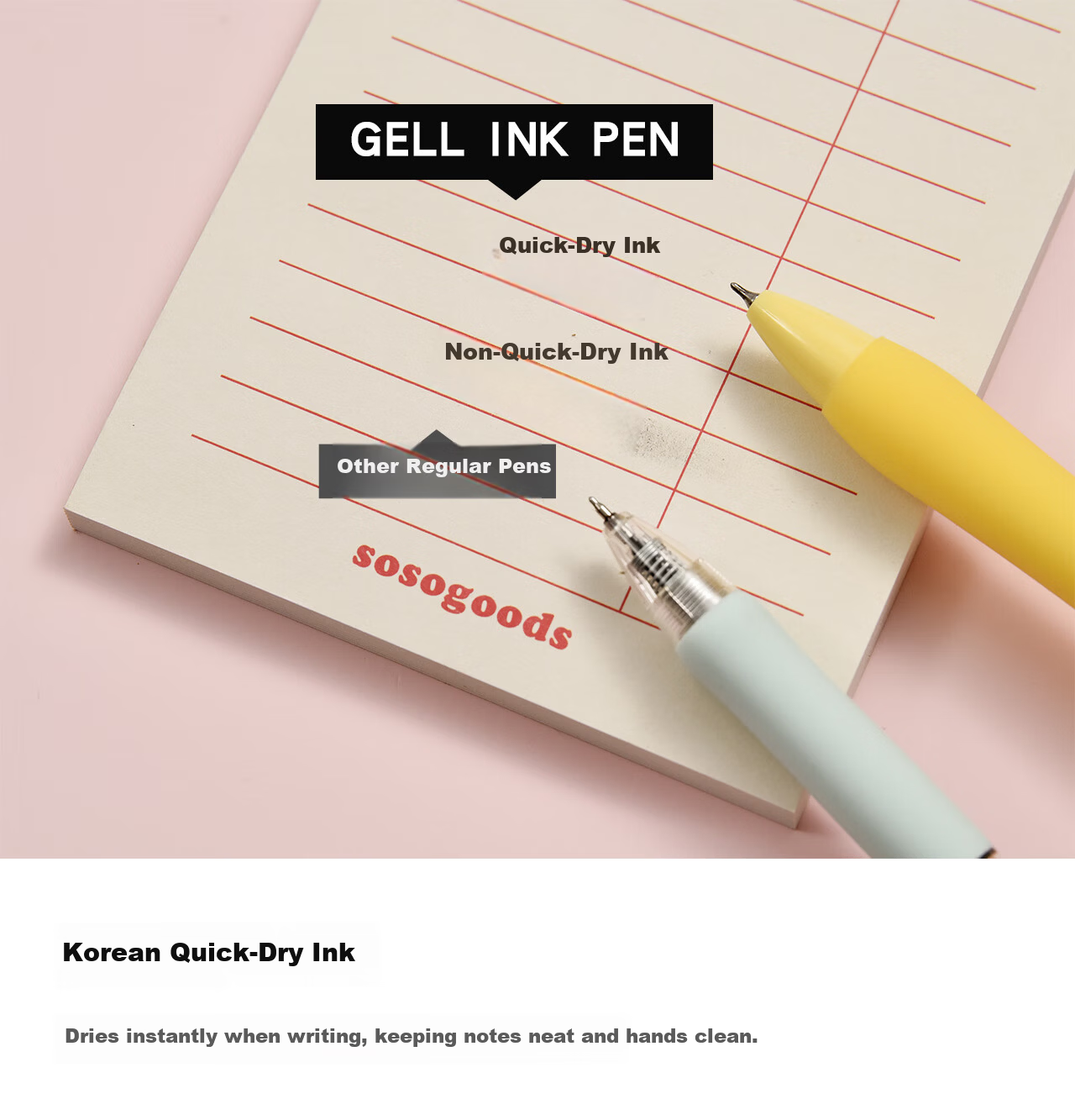 Monami Silent Click Gel Pen High-Value Study Pen Quick-Dry Smooth Ink CS Dual-Tip Female Student Exam Stress-Relief Rotating Pen 0.5mm Black Cream 3-Color Barrel Set 5