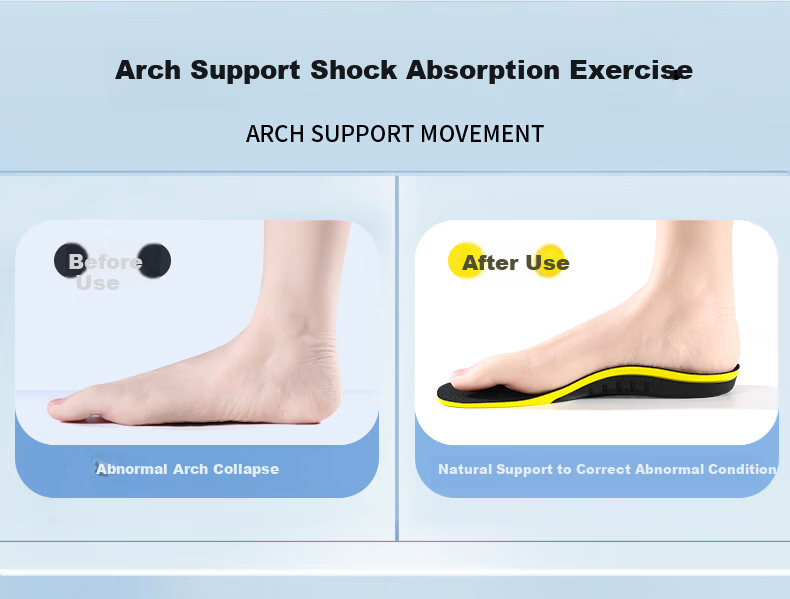 3AnGnI Arch Support Insoles for Men Shock Absorption Comfortable Antibacterial Sports Insoles Long-Standing Fatigue Relief 6