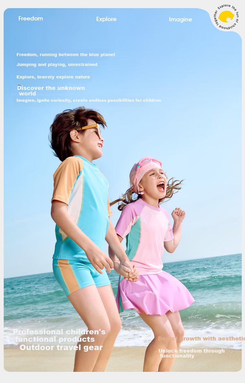 Lemonkid Baby Swimwear Unisex Kids Sun Protection Short Sleeve One-Piece Swimsuit Cute Toddler Swimwear 15