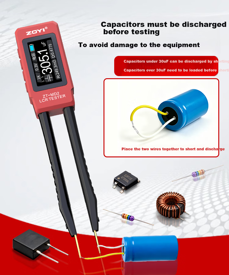 ZOYI Digital Multimeter Bridge Tweezer LCR Auto Voltage Resistance Capacitance Inductance 100K [Zhongyi ZT-MD2] 4