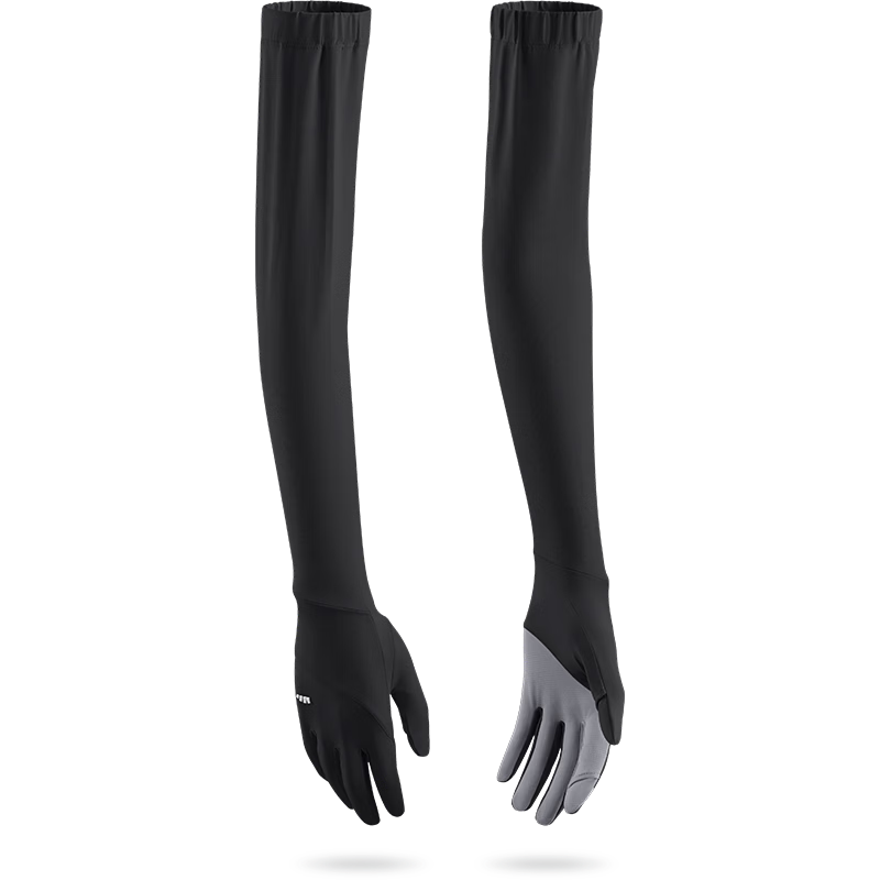 Beneunder Long Sunscreen Arm Sleeves Women's Ice Silk UV Protection Gloves Black AS002