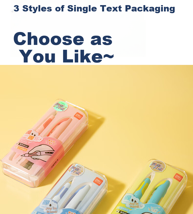Deli Grip Fun Posture Correction Easy Wash Student Fountain Pen EF Nib Corrective Student Stationery (1 Pen + 2 Black Ink Cartridges) SF668 EF Nib (Approx. 0.38mm) Color Random 7