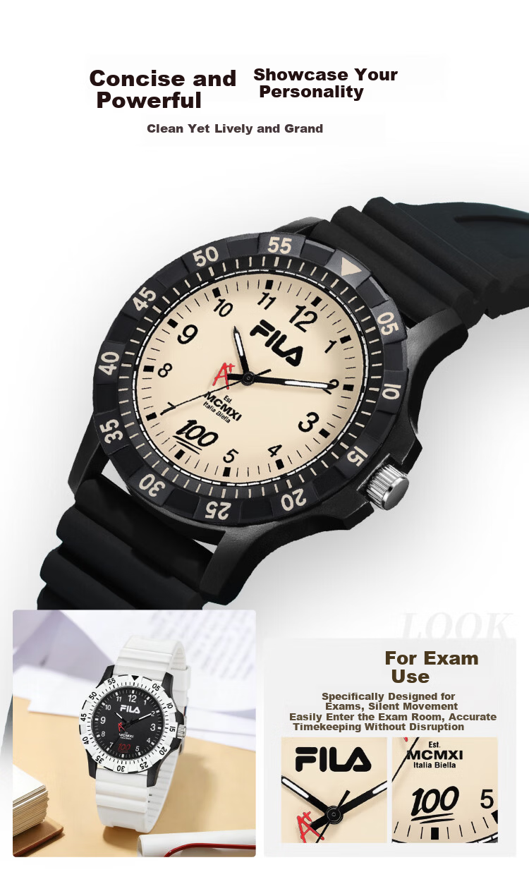 FILA Student Watch for Middle and High School Exams Outdoor Sports Quartz Watch Gift for Kids 6842-001 2