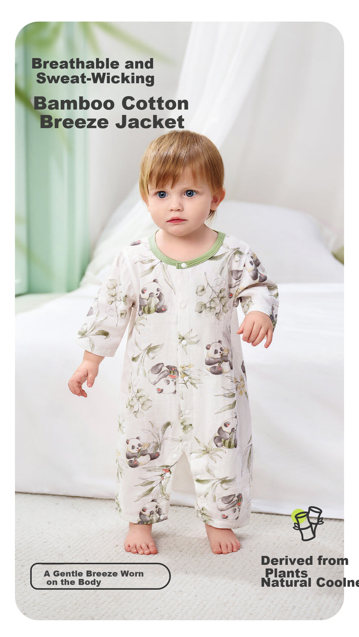 JOYNCLEON Newborn Baby Summer Lightweight Mesh Romper Full Moon Baby Bamboo Cotton Breathable Crawling Suit Jlt204880 3