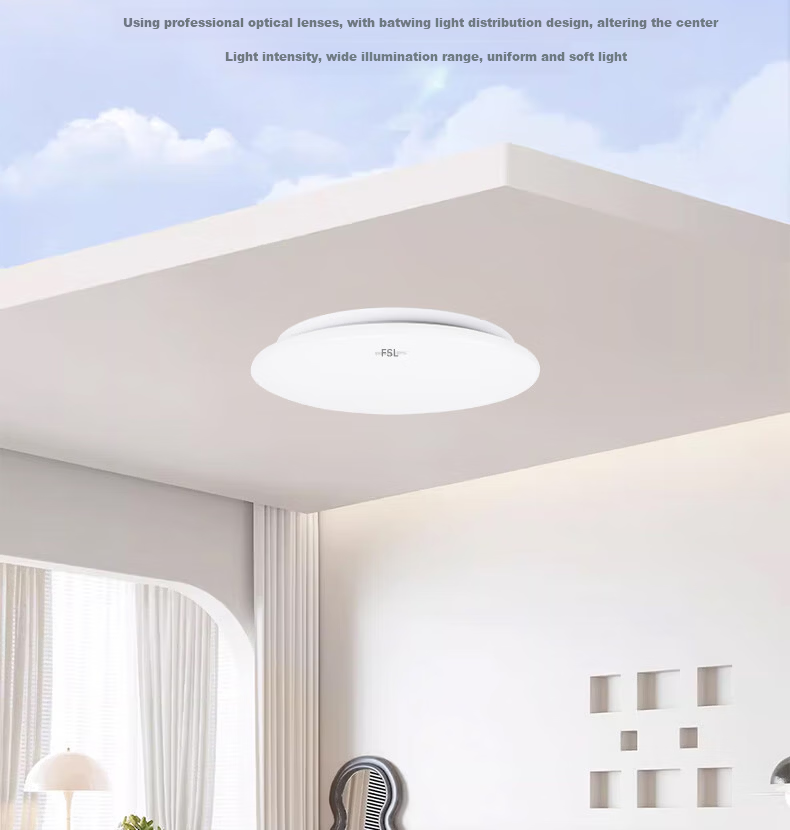 FSL Foshan Lighting LED Ceiling Light Replacement Tri-Color Chip Magnetic Suction Lamp Panel Retrofit Light Board Energy-Saving Round Module 24W Three-Stage Color Temperature Adjustment φ195mm with Te 5