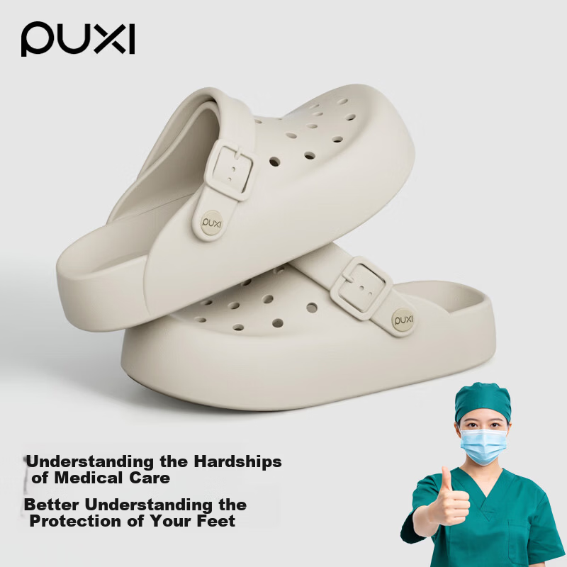 Puxi Summer Creek Hiking Outdoor Hole Shoes Women's Beach Ivory White Size 35-36