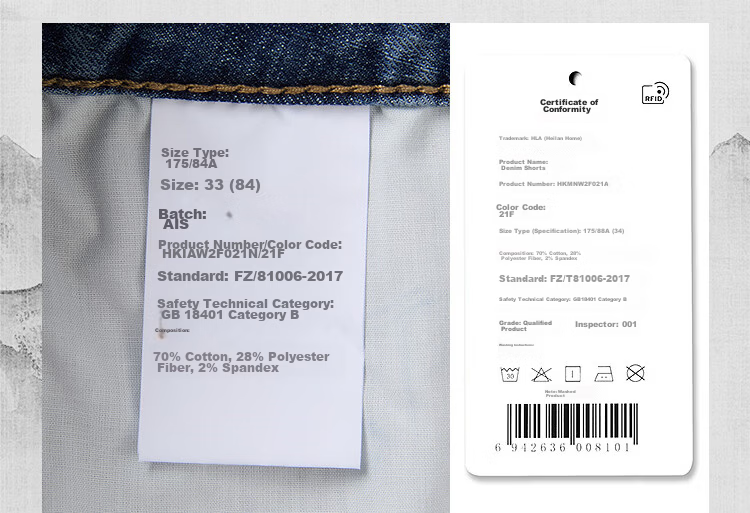 HLA Hailan Home Men's Denim Shorts 26 Mountain Series Five-Pocket Cool Summer Pants 23