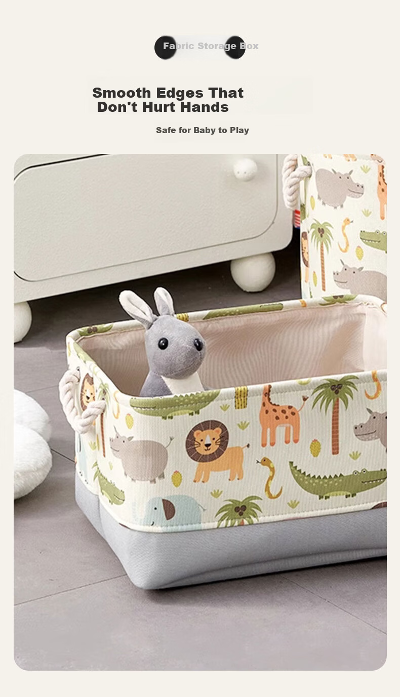 40,000 Kilometers Cartoon Fabric Toy Storage Box Large Thickened Foldable Children's Laundry Basket Baby Miscellaneous Storage Bin 6