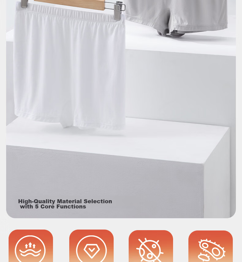 Yiershuang 120-Count Long-Staple Cotton 100% Pure Cotton Women's Boxer Briefs Mid-Rise Shorts High-End Gift Box 2