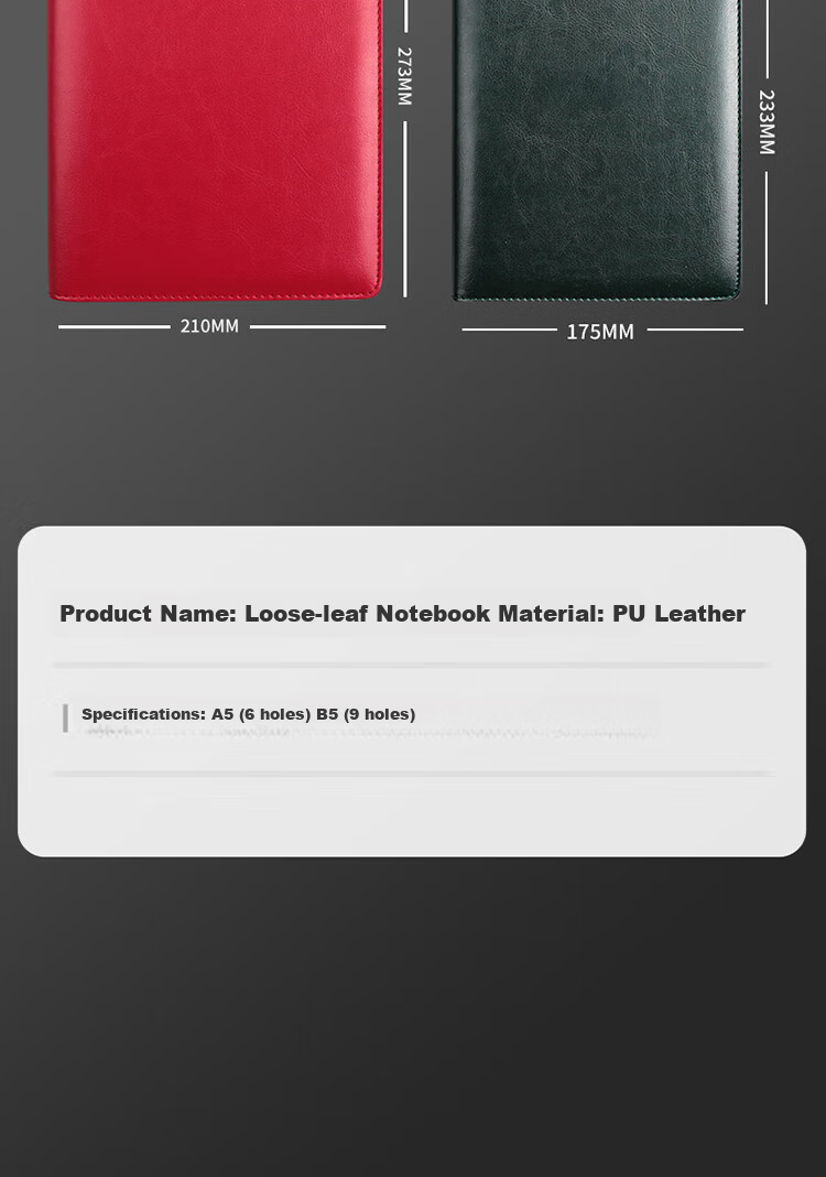 Xutong B5 Refillable Notebook Simple Leather Cover 100 Sheets 200 Pages 9-Hole Magnetic-Free Buckle Card Slot Corporate Office Meeting Record Detachable Refillable Notebook Customizable Logo 13