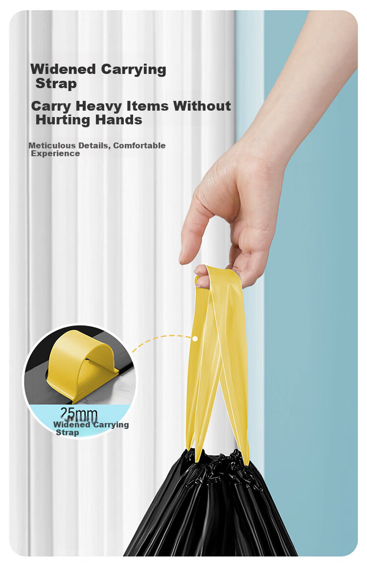 Meiliya Thick Drawstring Trash Bags 45x50cm 120pcs 1.5mil Kitchen Durable Leak-Proof Garbage Bags for Toilet Office Home Use 8
