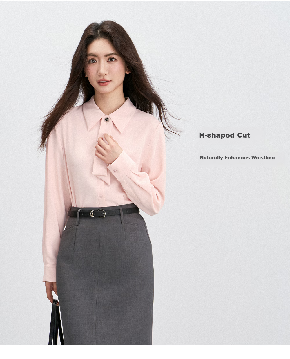 Miss Bird Anti-Wrinkle Stain-Resistant Long Sleeve Ribbon Shirt Women's Workplace Commuting Premium Formal Interview Top 13