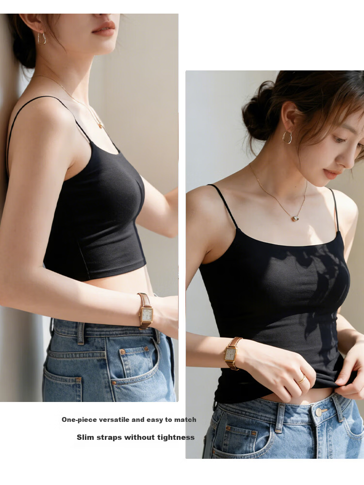 Urban Beauty Women's Summer Large U Back Bra Camisole with Chest Pads, No-Bra Required, Innerwear and Outerwear Tank Top 4