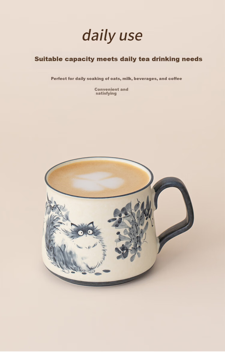 ZEROKY CLAN Ceramic Coffee Mug 360ml Home Office Milk Cup for Men and Women Single Gift Cup 13