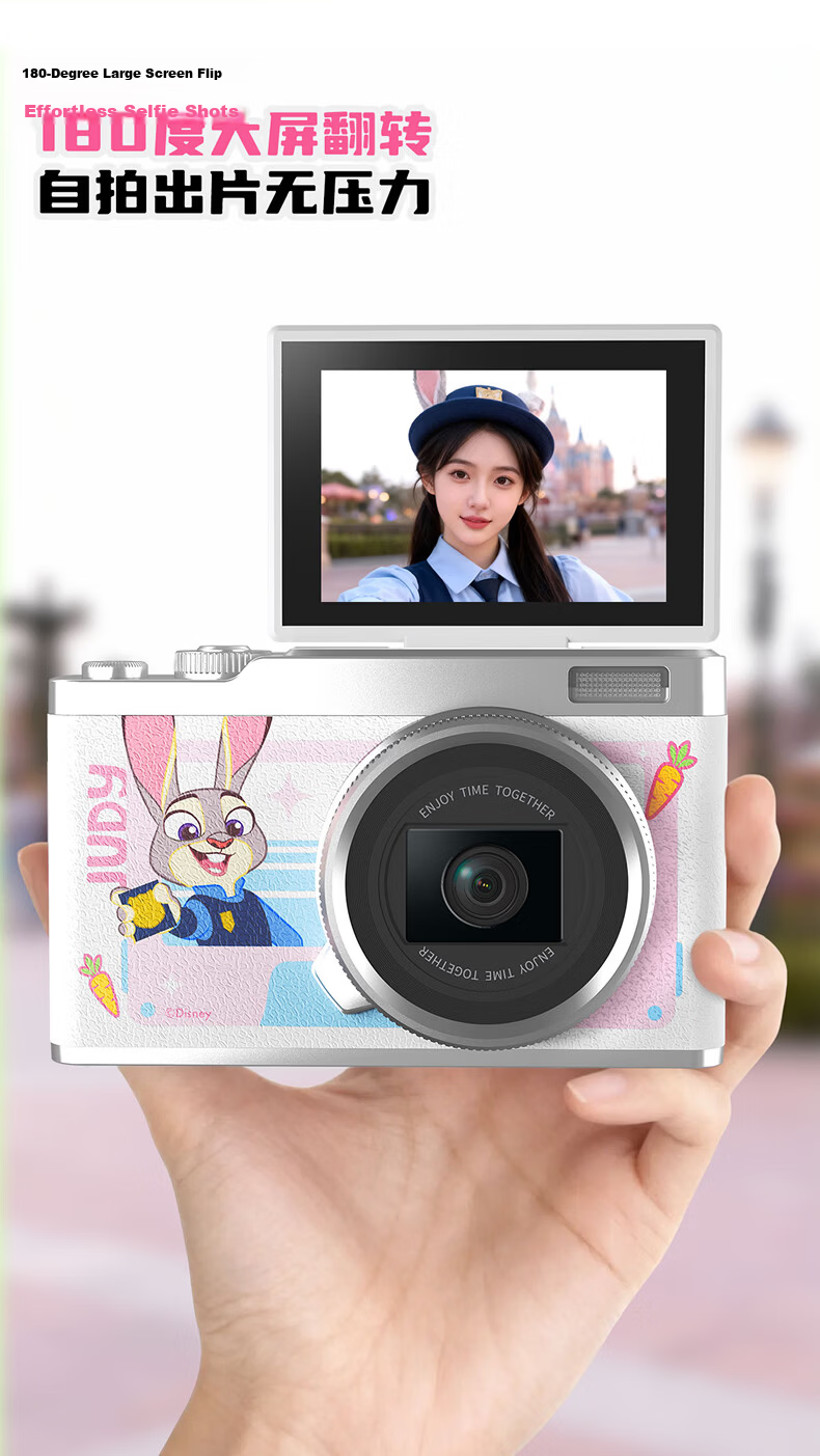 Disney Kids Camera CCD Student HD Digital Camera Girls Camera High Pixel Video Recording 3-6 Years 6-12 Years 7-14 Years Boys Girls Toy Holiday Birthday Gift 9