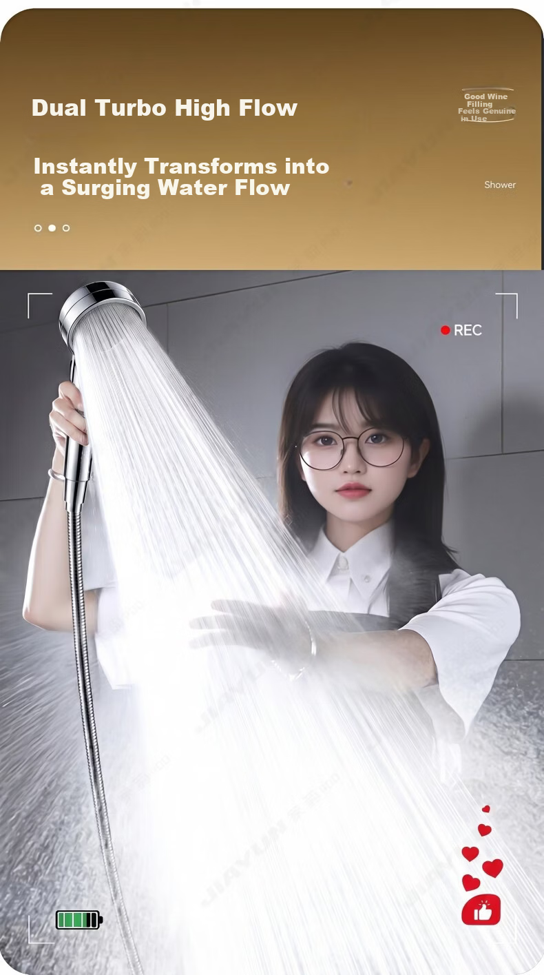 Jiayun High-Pressure Filtered Shower Head Powerful Multi-Function Handheld Shower Sprayer with Full Water Flow for Home Use 5