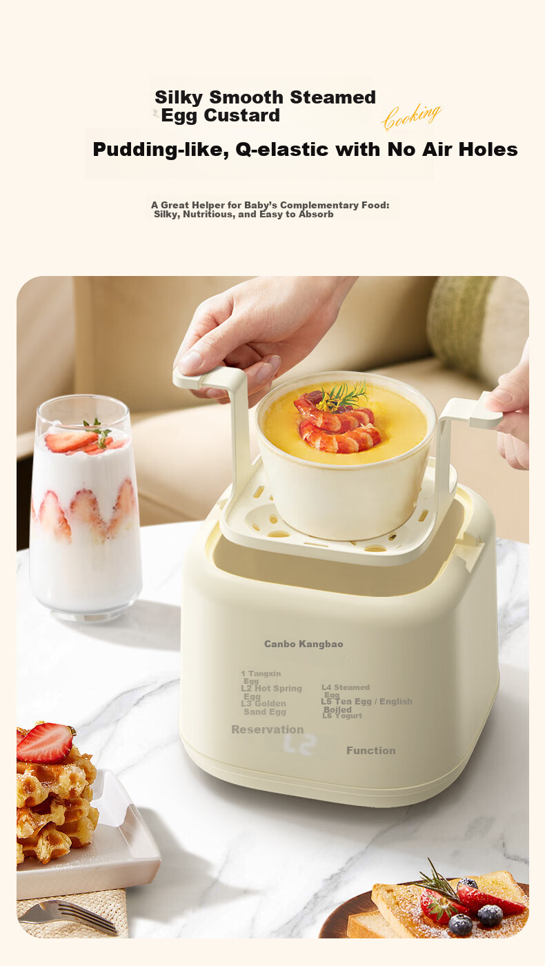 Canbo Egg Cooker Steamer Soft-Boiled Egg Maker 24H Smart Reservation Mini Steamer Breakfast Machine SLH-ZDQ01 8
