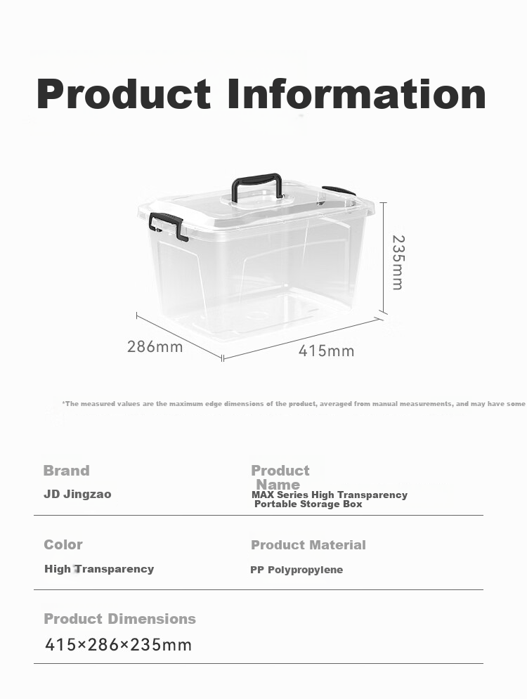 JD Original Plastic Clothes Storage Box, Large Size, for Quilts And Toys Organization, Car Storage Box, 105L Capacity, Transparent, with Wheels 5