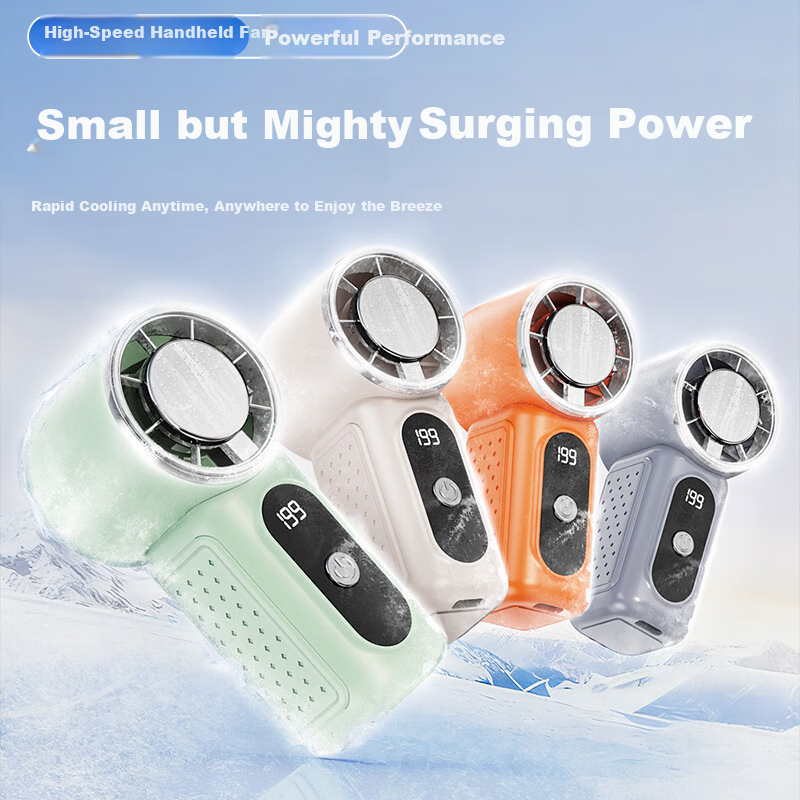 KOVOL 199-Level Ice Compress + Cooling Mini Air Conditioner Handheld Fan Semiconductor Silent Mini USB Rechargeable Portable Desktop Office Student Dorm Cooling Device